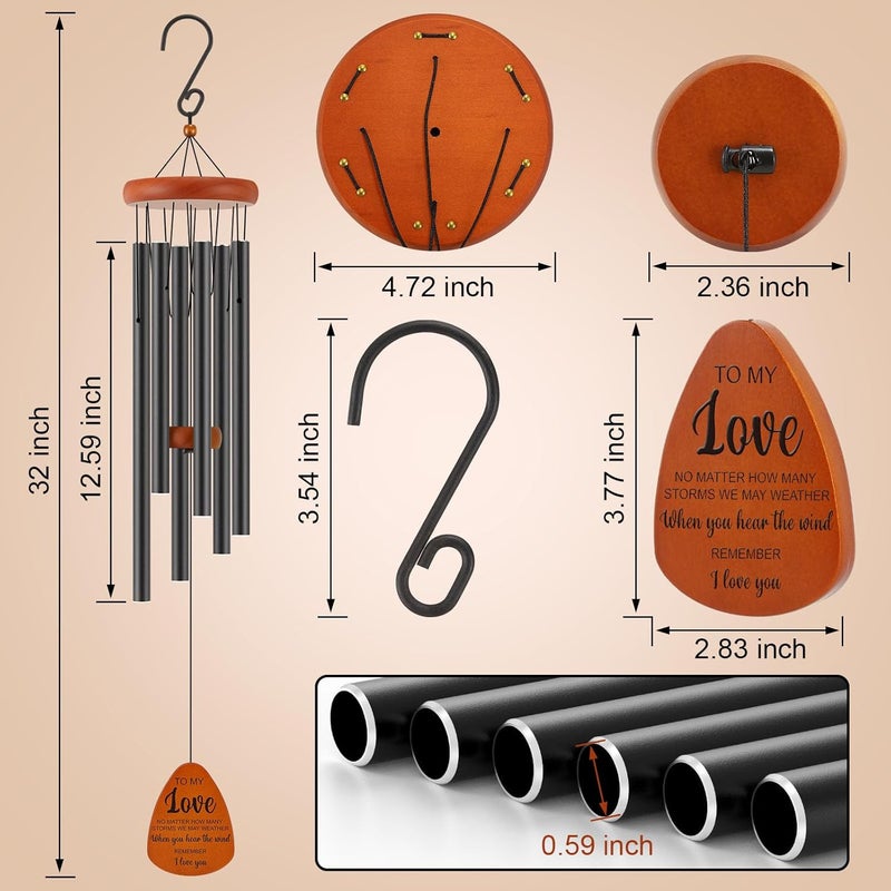 Oprever Valentines Day Gifts for Her Him Boyfriend Girlfriend Wife Husband Women Men, Romantic Gifts for Mothers Day, Fathers Day, Birthday, Wedding, Anniversary, Christmas, 32 Inch Wind Chimes Gift - Image 5